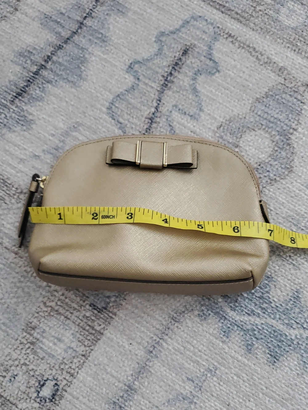 NWOT Coach Gold Metallic Bow Cosmetic Zip Accessory Case Bag